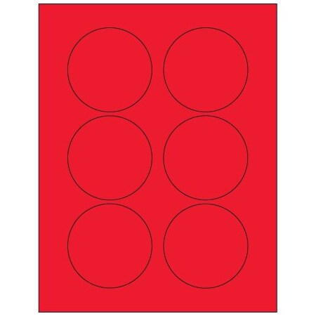 Bsc Preferred 3'' Fluorescent Red Circle Laser Labels, 600PK BUY00021597